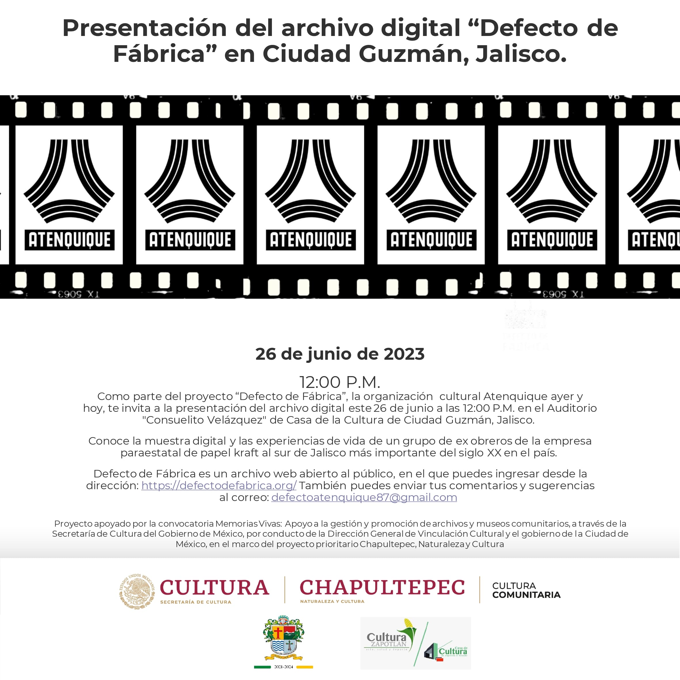 Actividad Cultural Comunitaria: Presentación del archivo digital 